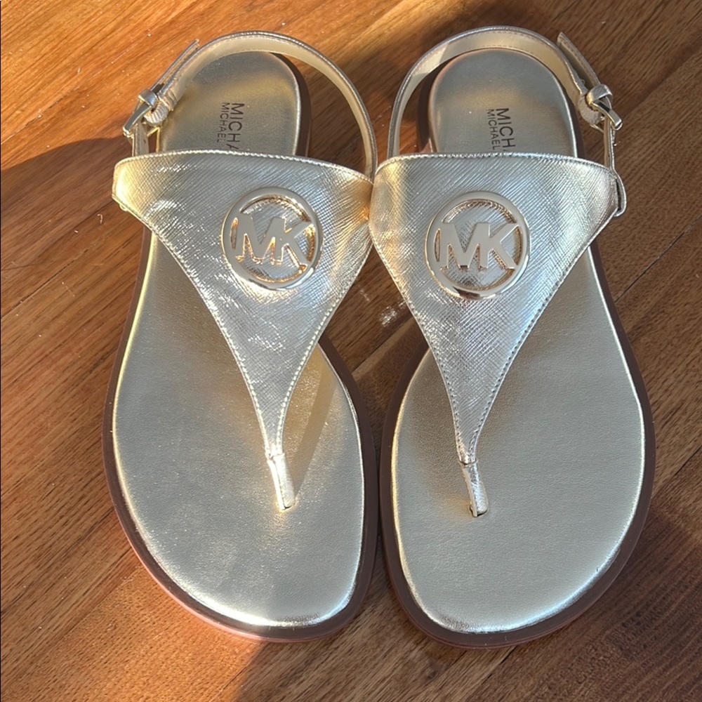 New in box. Michael Kors Gold Women's Sandals 7.5
